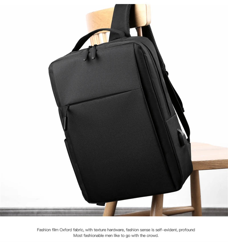 15.6" Waterproof Nylon Laptop Backpack with USB Charging Port