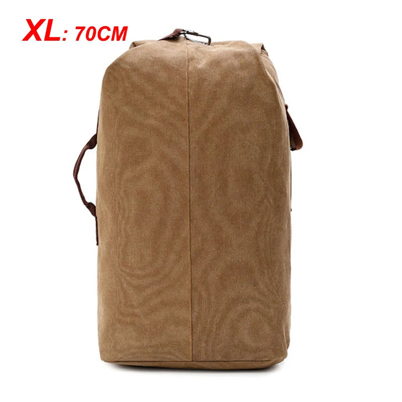 Large Men’s Canvas Travel Backpack – Mountaineering Army Shoulder Bag