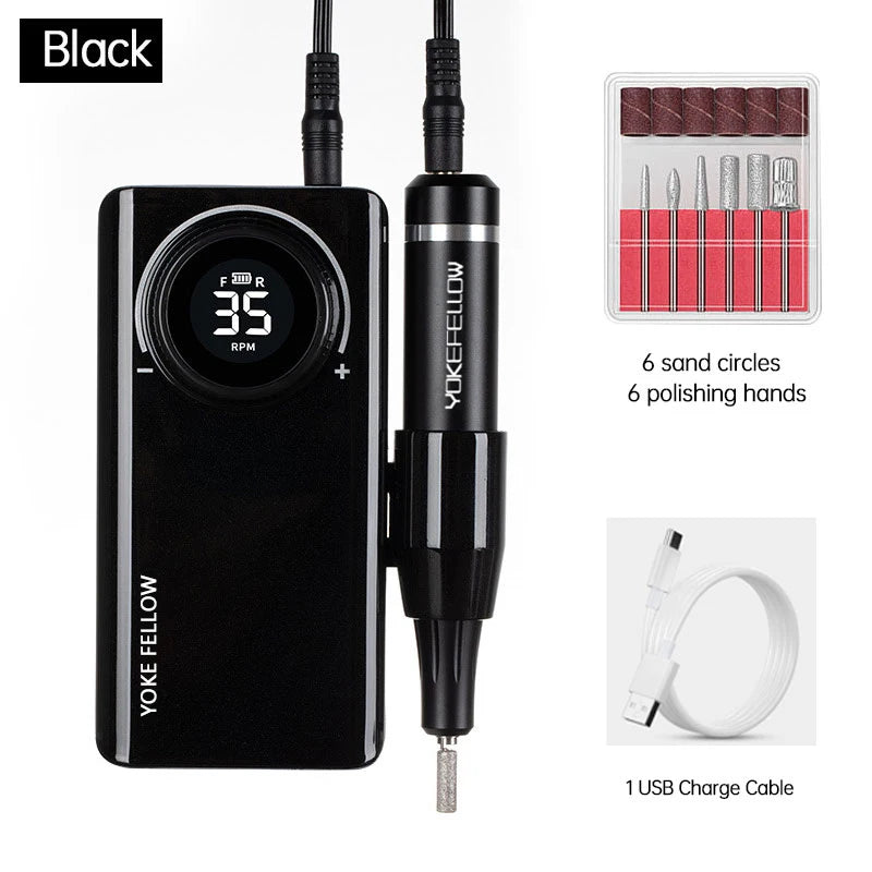 35000RPM Electric Nail Drill – Rechargeable Manicure Gel Polisher