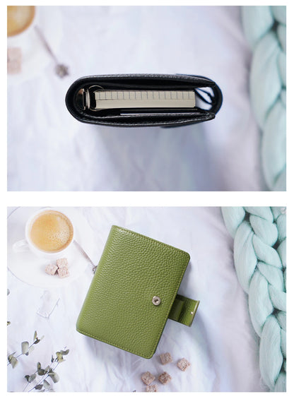 A8 / M5 Mini Rings Planner – Pebbled Grain Cowhide Leather Organizer