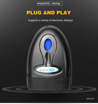 Wireless Handheld Barcode Scanner & Bluetooth 1D/2D QR Reader