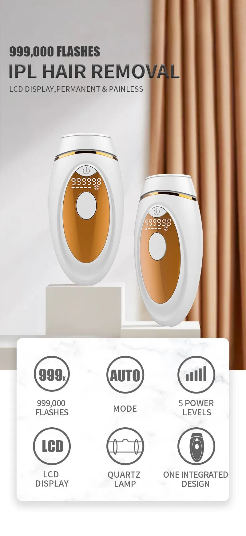 IPL Laser Hair Removal Epilator – Painless Permanent Hair Trimmer