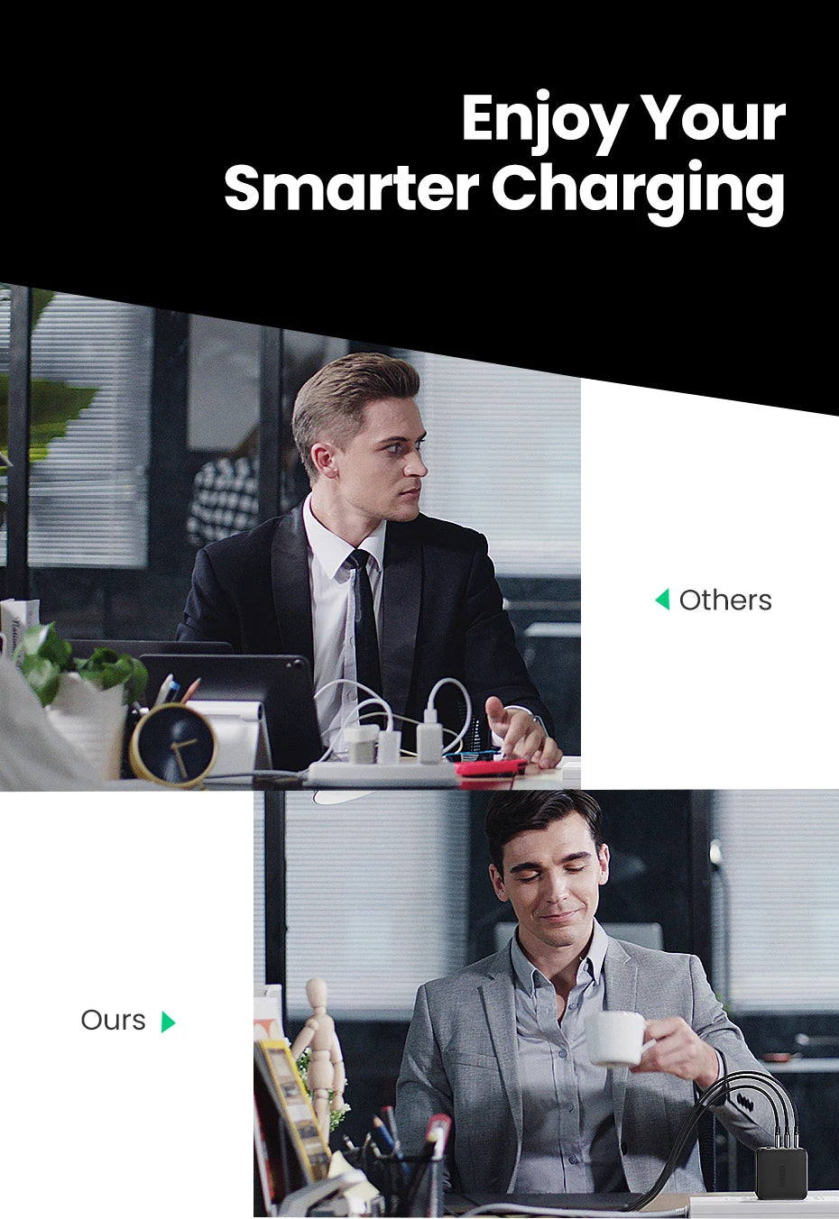 65W GaN USB-C Charger – Quick Charge 4.0 PD Fast Charger for Phones & Laptops