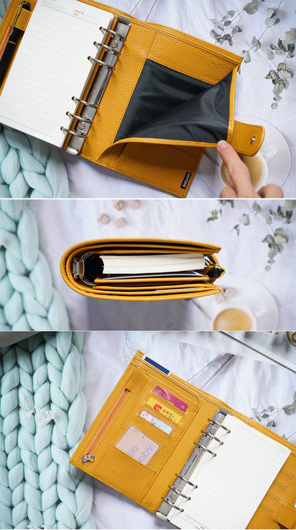 Personal Size Planner – 30mm Rings, Genuine Pebbled Grain Leather