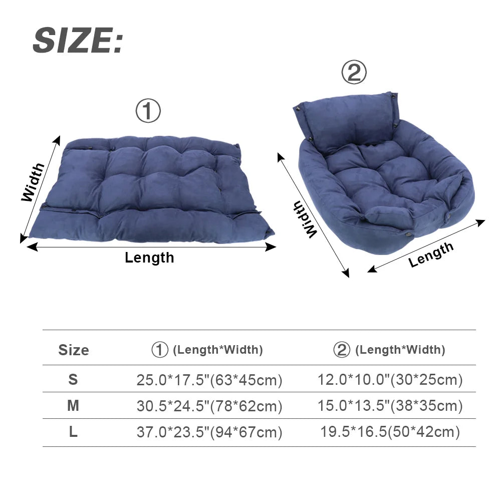 Multifunction 3-in-1 Dog Bed Mat – Soft Winter Sofa Nest for Dogs & Cats