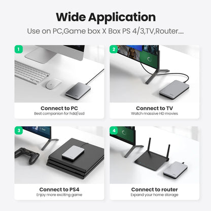 2.5" SATA to USB-C 3.1 Gen 2 HDD SSD Enclosure Aluminum Case
