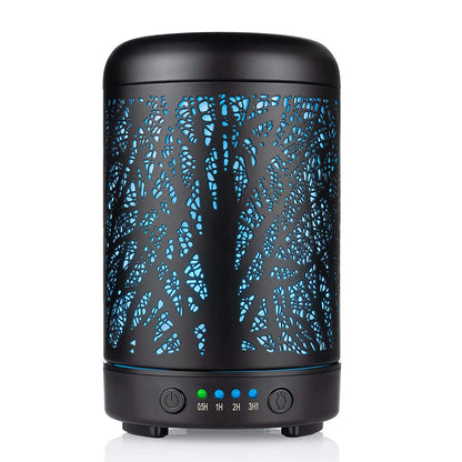 100ml Ultrasonic Aroma Diffuser – Metal Design & 7-Color LED
