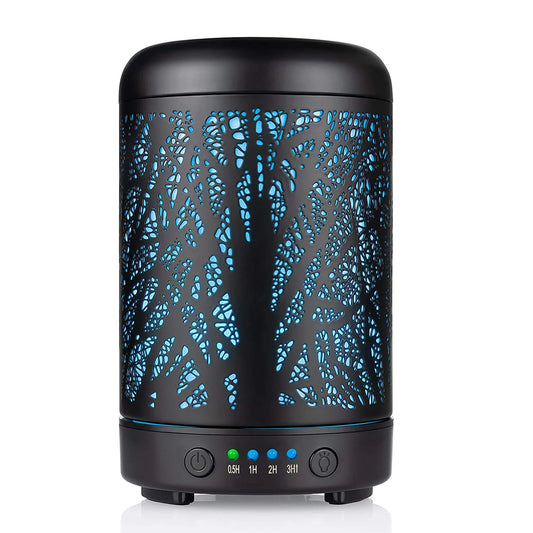 100ml Ultrasonic Aroma Diffuser – Metal Design & 7-Color LED
