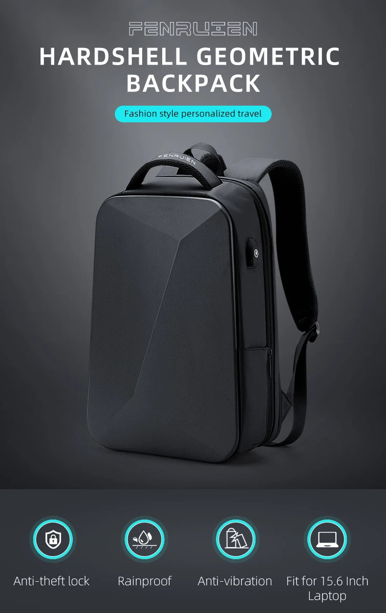 Cartmela Fenruien Laptop Backpack | Waterproof Travel Bag with USB Charging