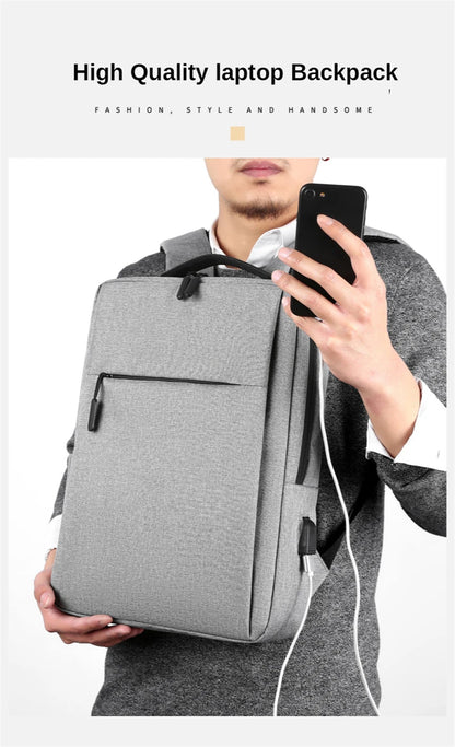 15.6" Waterproof Nylon Laptop Backpack with USB Charging Port