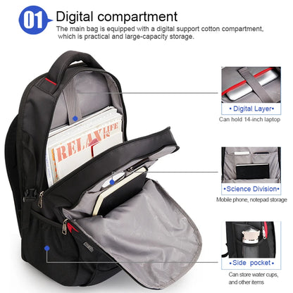 Men’s Oxford Laptop Backpack – Waterproof Large Capacity Bag