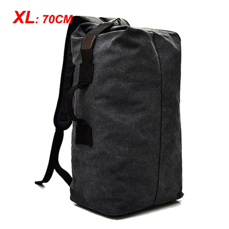 Large Men’s Canvas Travel Backpack – Mountaineering Army Shoulder Bag