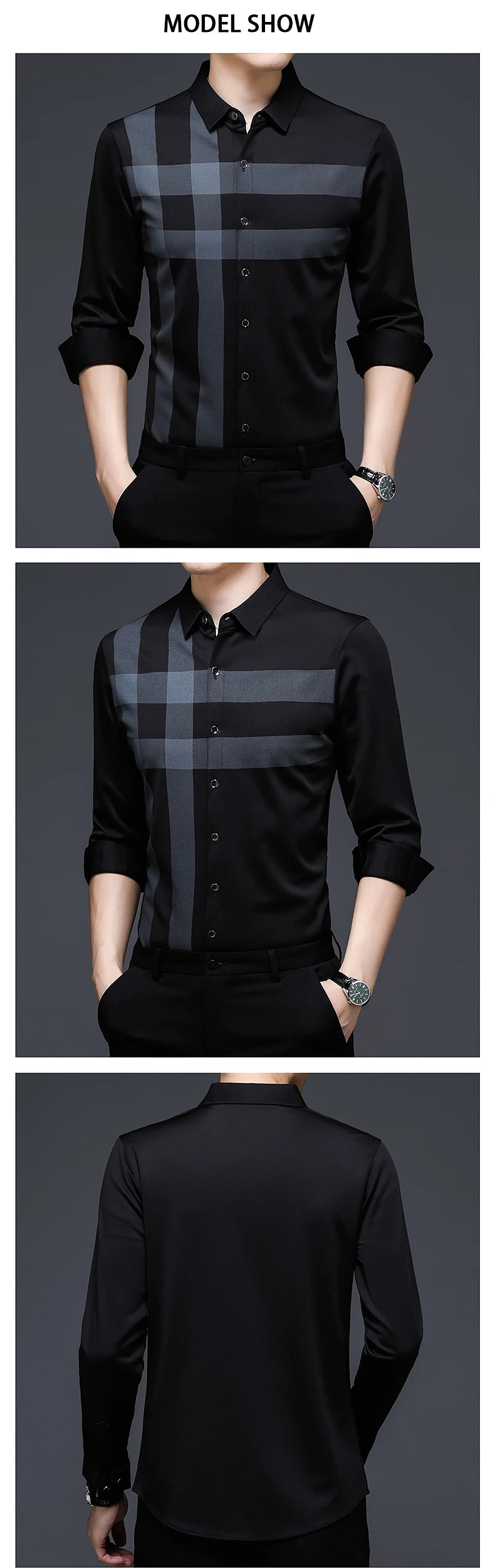 Men’s Striped Vintage Shirt – Long Sleeve Spring/Autumn Casual Top