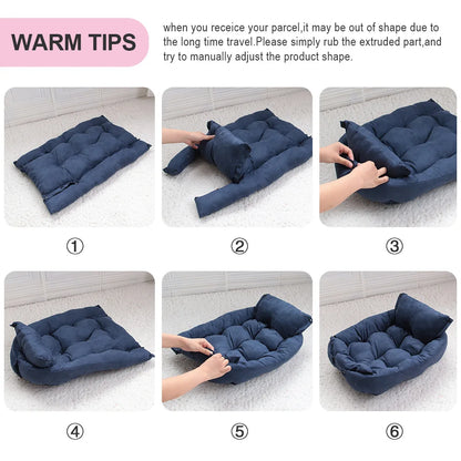 Multifunction 3-in-1 Dog Bed Mat – Soft Winter Sofa Nest for Dogs & Cats
