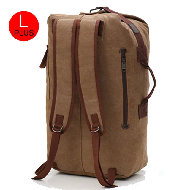Large Men’s Canvas Travel Backpack – Mountaineering Army Shoulder Bag