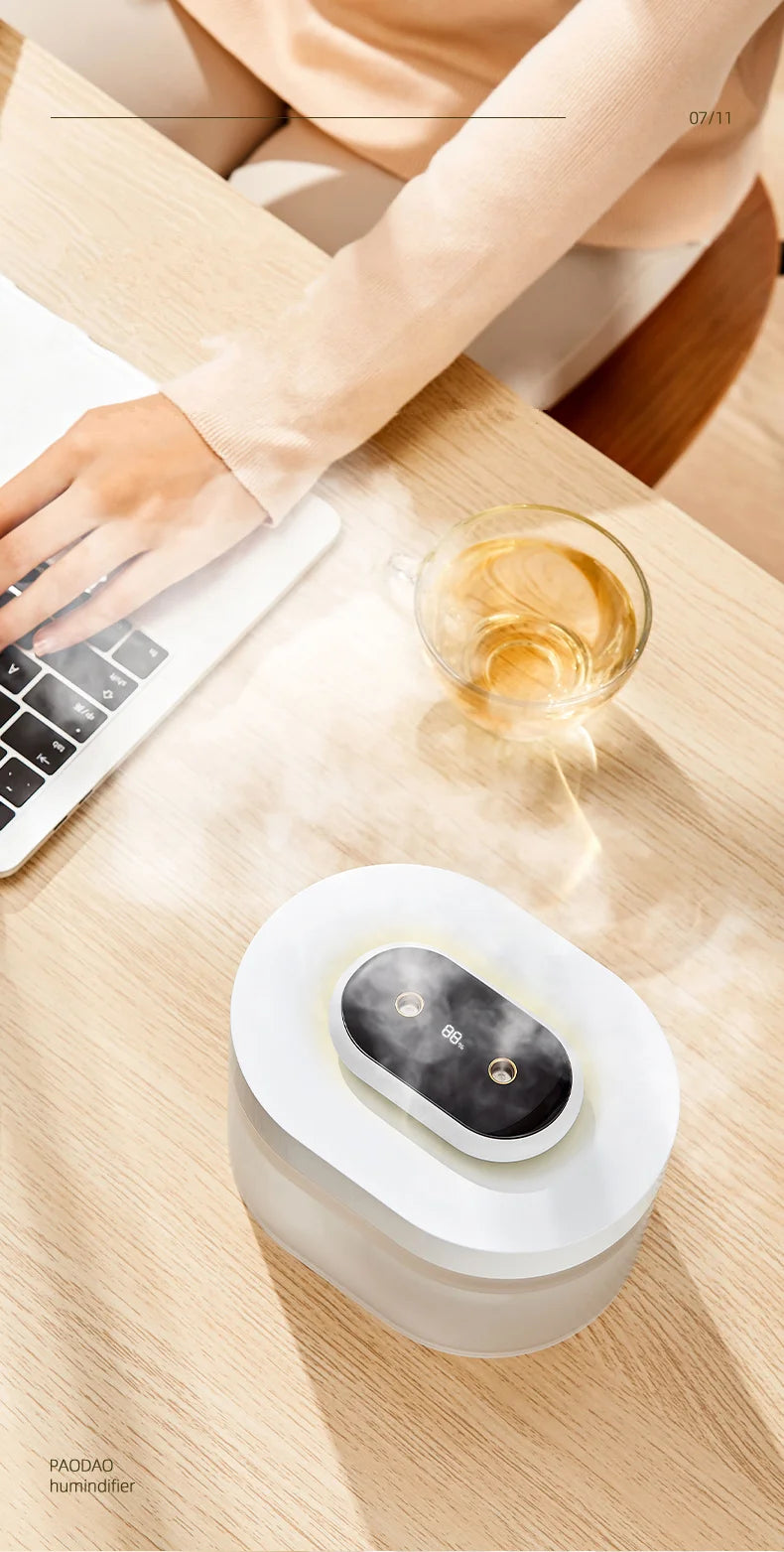 1L Double Nozzle LED Air Humidifier – Rechargeable Ultrasonic Diffuser