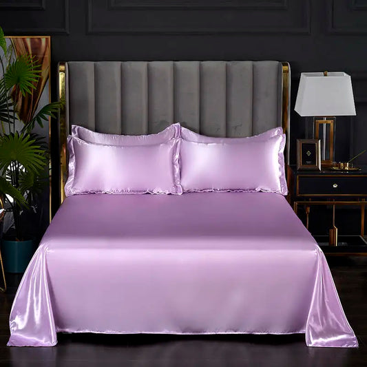 Summer Ice Cool Satin Smooth Flat Bed Sheet – Double Bedding