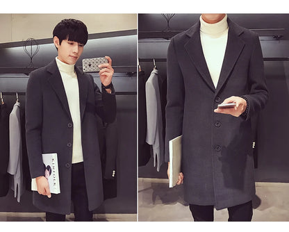 Cartmela 2024 Wool-Blend Long Coat for Men