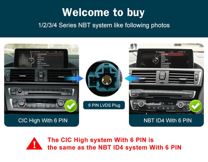 شاشة CarPlay لاسلكية مقاس 10.25 بوصة/12.3 بوصة لسيارات BMW الفئة الأولى إلى الرابعة (F20-F33)