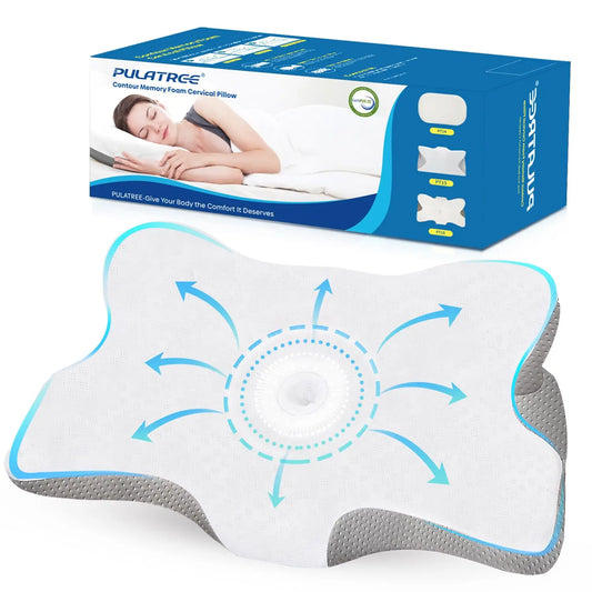 Pulatree Orthopedic Neck Pillow | Ergonomic Memory Foam Cervical