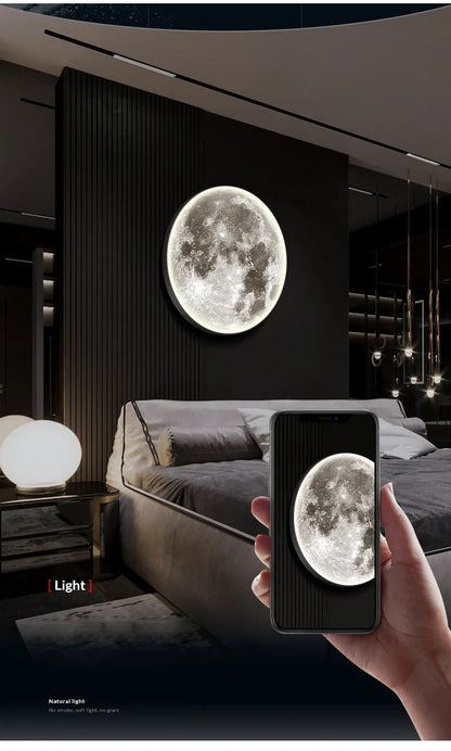Modern 3D Moon LED Wall Lamp – Bedroom & Living Room Light