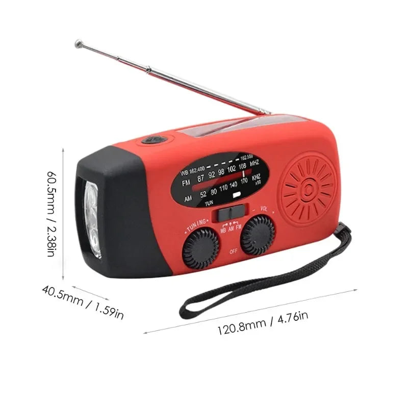 Emergency Hand Crank Radio – Solar, NOAA, Power Bank, FM/AM/WB
