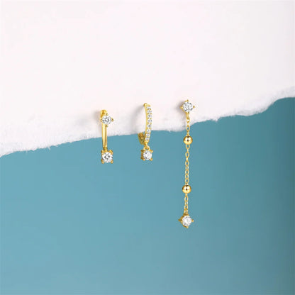 925 Sterling Silver Earring Set – Waterdrop, Flower & Pearl Trio