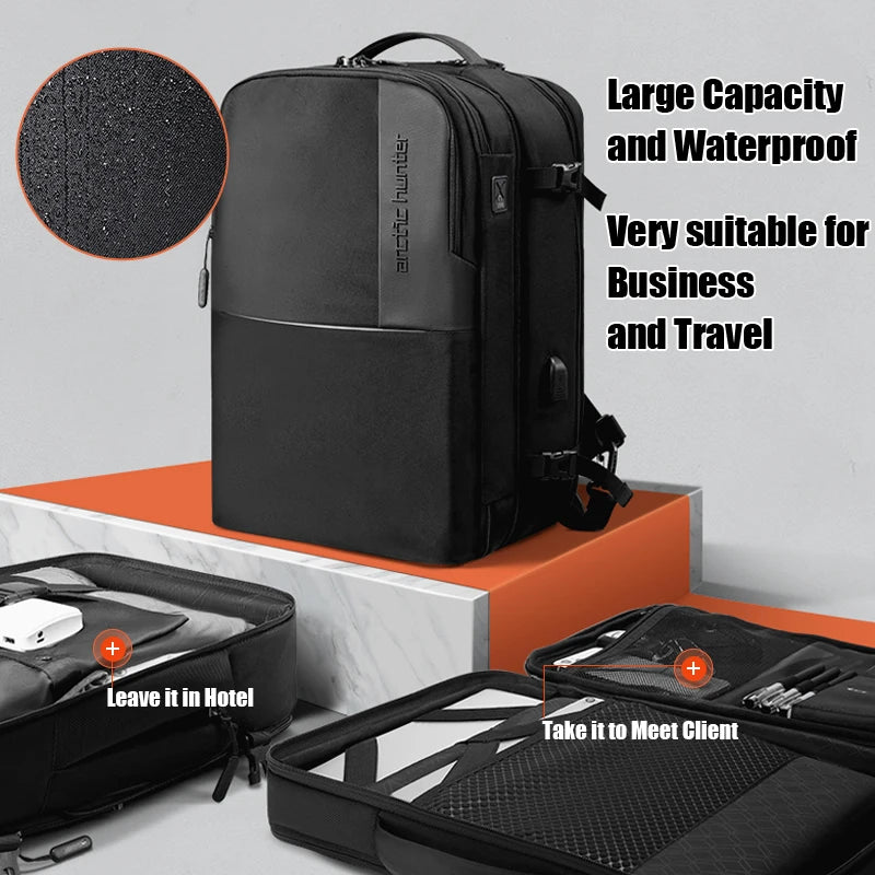 Waterproof 17.3" 2-in-1 Travel Laptop Backpack – 60L Large Capacity