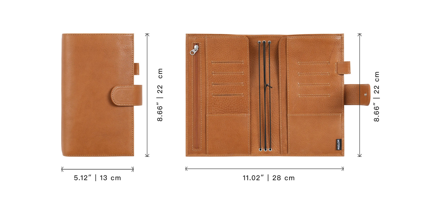 Vegetable Tanned Leather Travel Notebook – Standard Planner Cover