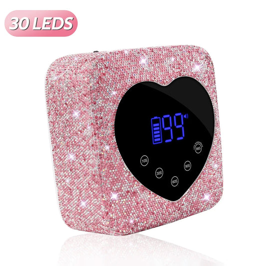 72W Cordless UV Nail Lamp – Rechargeable Dryer with 5 Timers