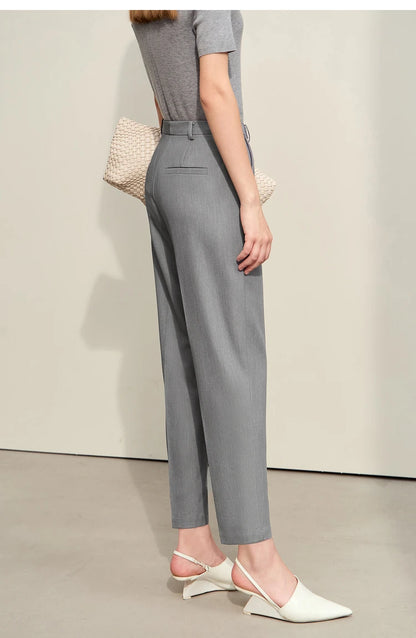 Women’s Straight Casual Pants – Summer Elastic Waist Office Wear