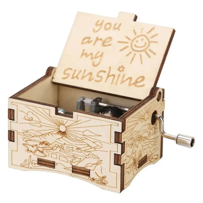 Wooden Hand Crank Music Box