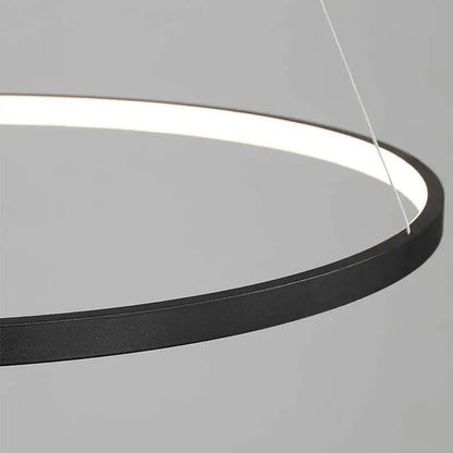 Modern Round LED Pendant Light – Black/White Minimalist Chandelier