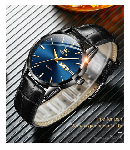 Classic Men's Quartz Watch – Waterproof Leather Strap Timepiece