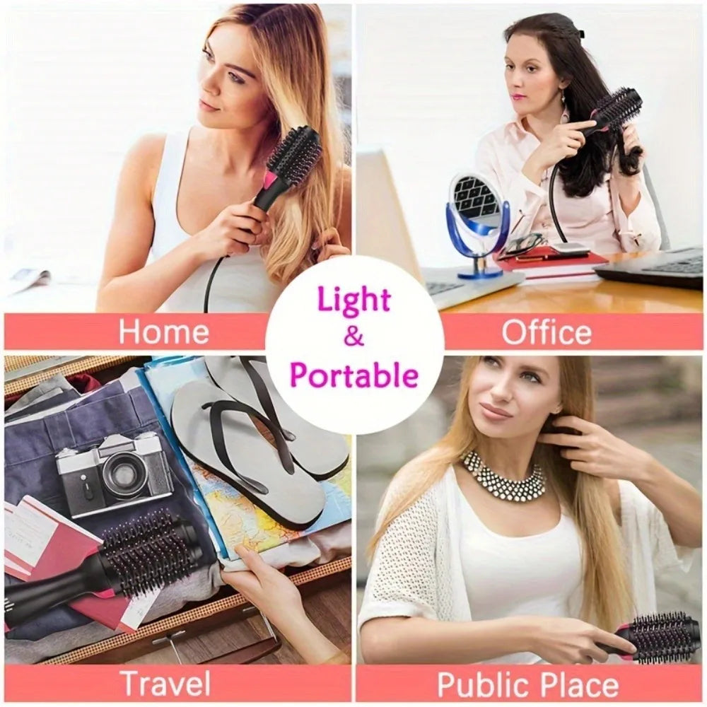 2-in-1 Hair Straightener & Curler Brush – Styling Tool for Women