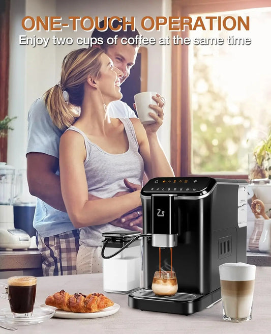 20 Bar Automatic Espresso Machine with Grinder & Milk Frother