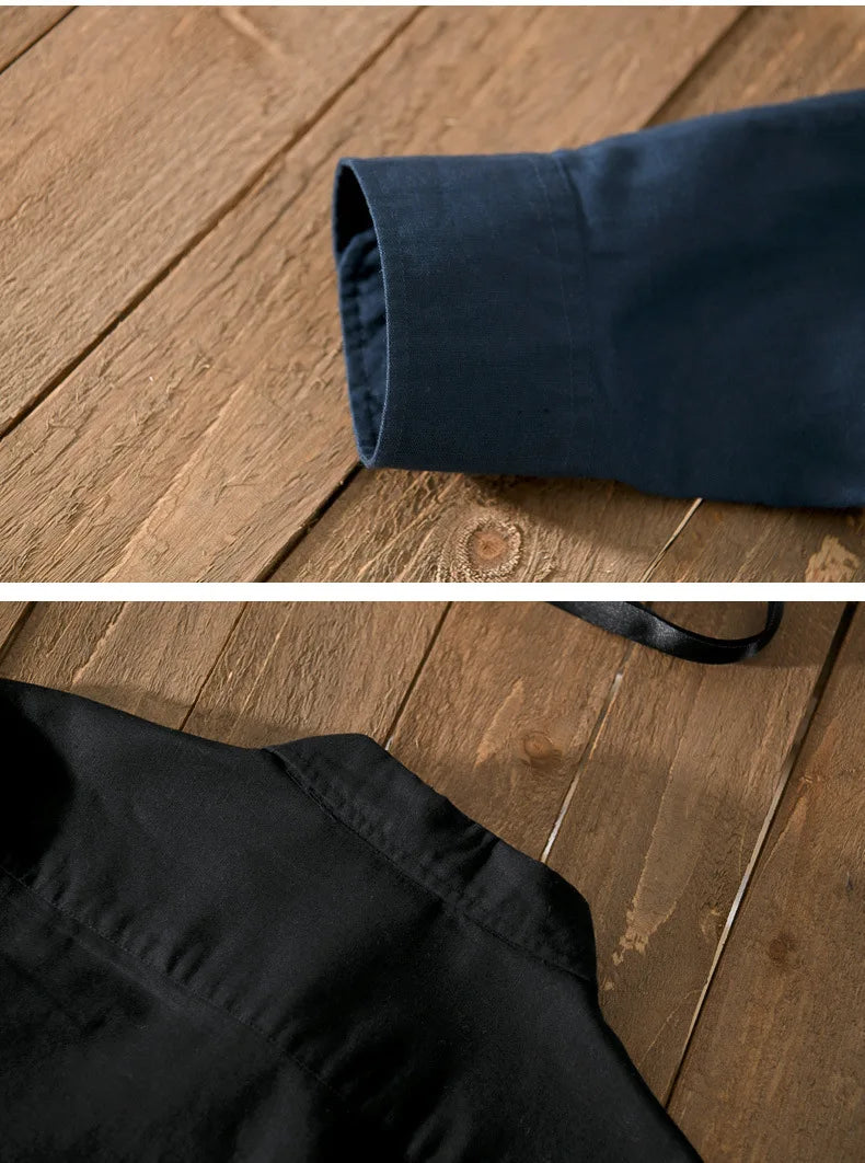 Men’s Classic Linen Cotton Shirt – Long Sleeve Casual Button-Up