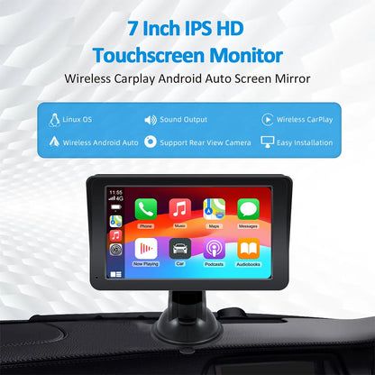 Universal 7" Car Radio Touch Screen with Apple CarPlay & Android