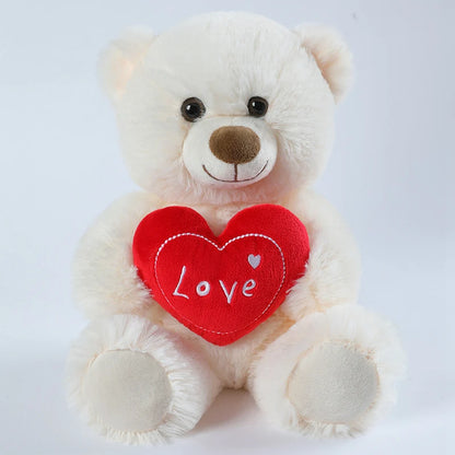 25CM Heart Bear & Dog Plush Toy – Valentine’s Gift