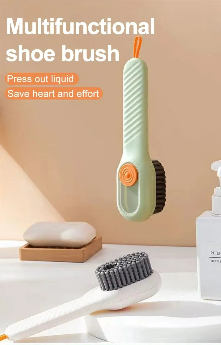 Multifunction Shoe Cleaning Brush with Soap Dispenser & Hook