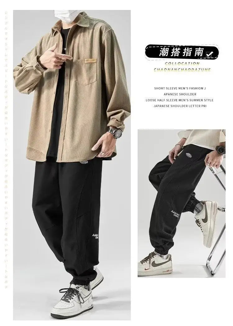 Men’s Loose Corduroy Shirt – Casual Thick Long Sleeve Top