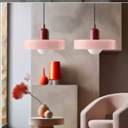 Nordic Retro Glass Pendant Lamp – E27 LED Indoor Chandelier