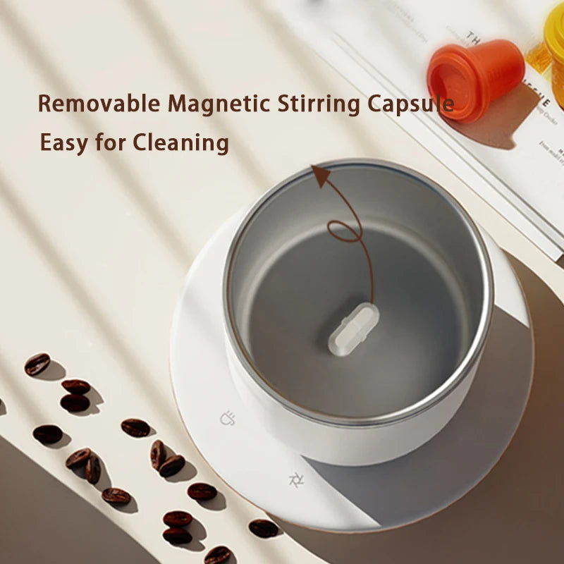 2-in-1 Magnetic Stirring Mug – USB Coffee Warmer & Mixing Cup