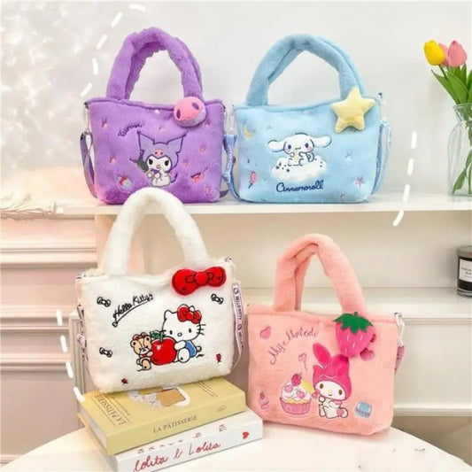 Sanrio Plush Tote Bag – Hello Kitty, Kuromi, My Melody & More