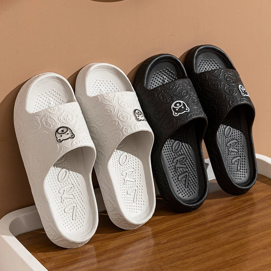 Summer Bear Print Slippers Non-Slip