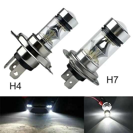 100W H4 H7 LED Headlight Bulbs – 6000K Bright Fog & Driving Lights