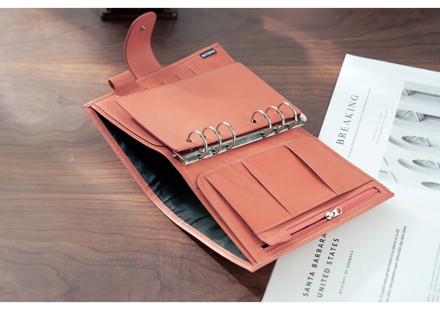 Full Grain Leather Planner with Rings – Personal Size Organizer