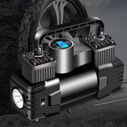 12V 150PSI Dual Cylinder Car Tire Inflator with LED Light