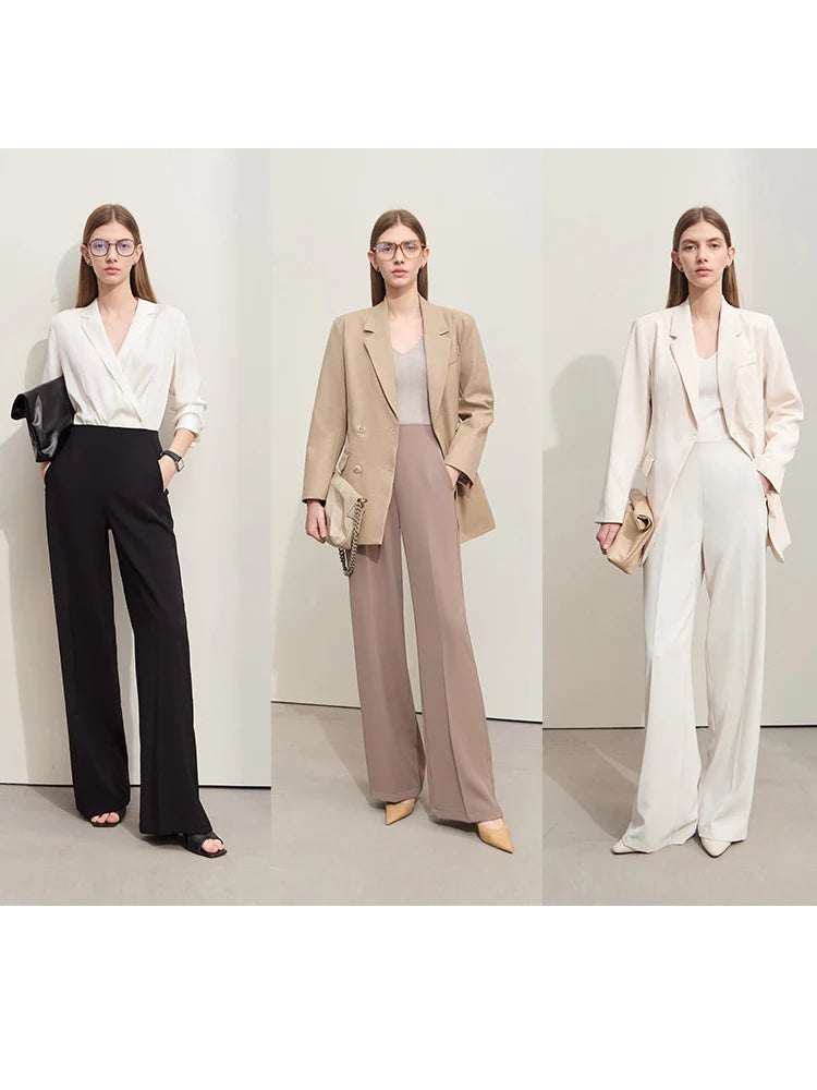 Women’s Wide-Legged Casual Pants – Summer Straight Full-Length Trousers