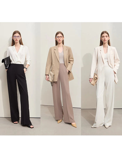 Women’s Wide-Legged Casual Pants – Summer Straight Full-Length Trousers